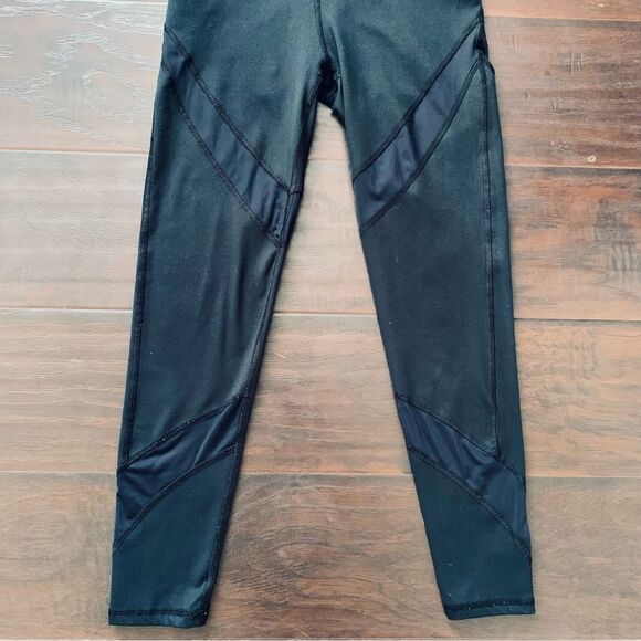 aerie Black Mesh High-Rise/Waisted Cropped 23" Leggings | Size: S - Picture 4 of 12